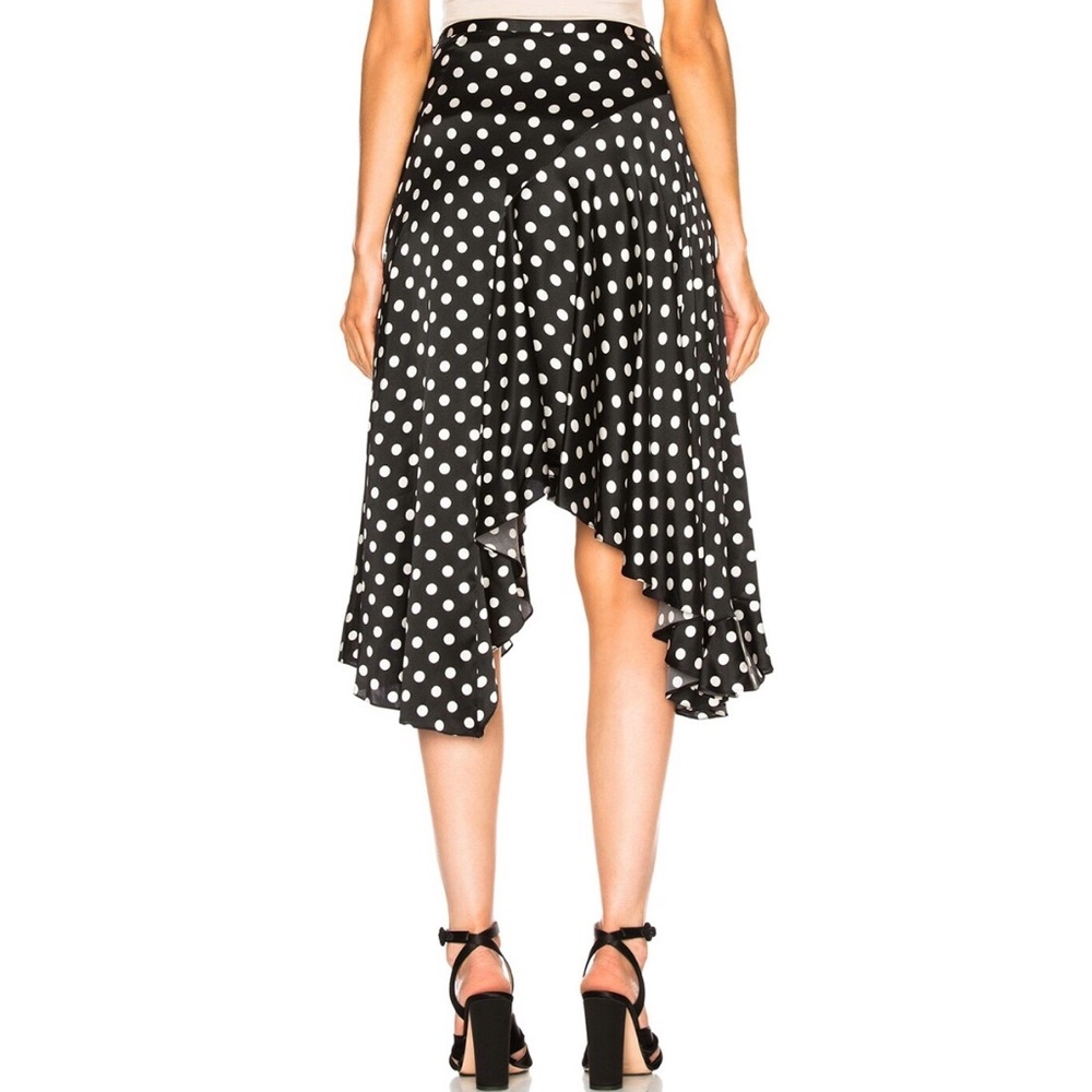 Caroline Constas silk black polka dot ruffles Flounce Skirt EUC - Picture 5 of 11
